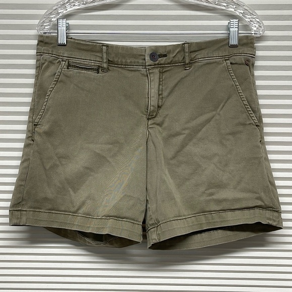 Anthropologie Pilcro and The Letterpress Khaki Moss Green Hyphen Shorts Size 28 - Picture 1 of 6